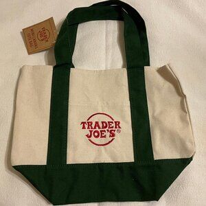 New with Tag! GREEN - Trader Joe's MINI Limited Edition Canvas Tote Bag!